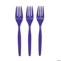 Purple Plastic Forks - 50Pk