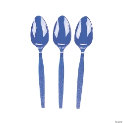 Royal Blue Plastic Spoons - 50Pk