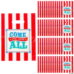 BULK Carnival 31cm Plastic Tote Goody Bags - BIG 50 PK