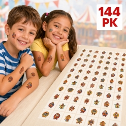 Bulk Carnival Temporary Tattoos – 144 Pack