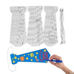 Bulk Colour Your Own Father's Day Ties-48Pk