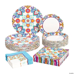 Bulk Colourful Fiesta Tableware Kit for 48 Guests
