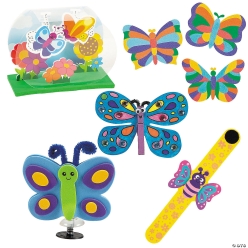 Bulk Fluttering Butterflies Craft Kit Assortment-60Pk