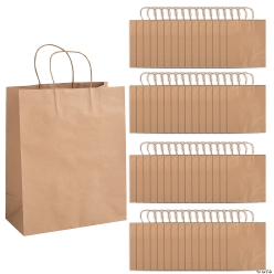 BULK Large Kraft Paper Gift Bags - 60Pk