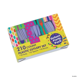Lilac Plastic Cutlery Sets for 70
