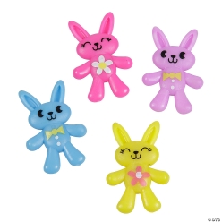 Colourful Vinyl Easter Bunnies - 48Pk