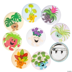 House Plant Character Buttons - 48Pk