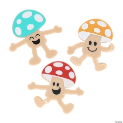Mushroom Character Vinyl Bendables-48Pk