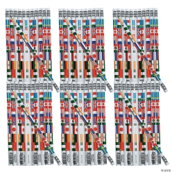 Multicultural Flag Pencils - 144Pk