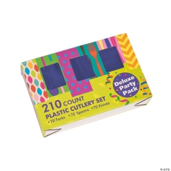 Purple Plastic Cutlery Sets for 70