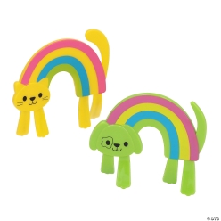 Rainbow Cats & Dogs Vinyl Bendables-12Pk