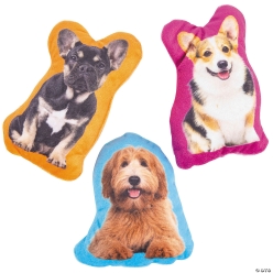 Realistic Flat Plush Dogs - 48Pk