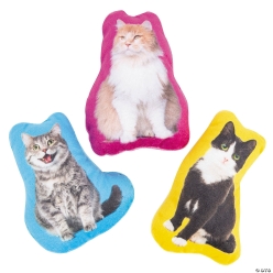 Realistic Flat Plush House Cats-48Pk