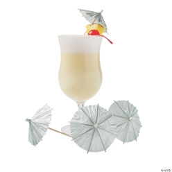 Bulk Silver Cocktail Umbrella Picks - 144Pk