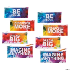 Watercolour Motivational Pencil Cases - 48Pk