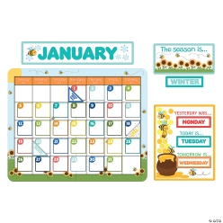 Bee-Themed Calendar Classroom Bulletin Board Set