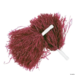 Burgundy Spirit Pom-Poms - 12 Pk