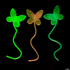 Glow-in-the-Dark Sticky Butterflies on String-24Pk