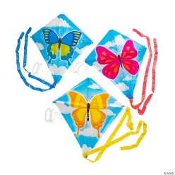 Butterfly Kites with Tail - 12pk