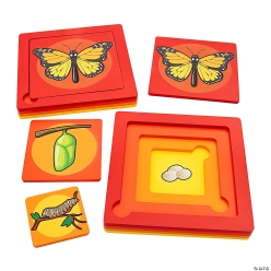 Butterfly Life Cycle Stacking Wood Puzzle