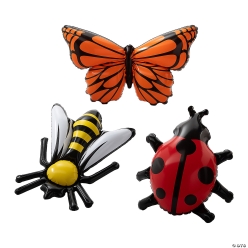 Inflatable Ladybug, Bee & Butterfly Vinyl Insects-6Pk
