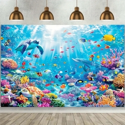 40% OFF: Sea Wonderland FABRIC 5 Foot Keepsake Backdrop