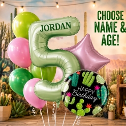Cactus PERSONALIZED Name & Age Balloon Bouquet
