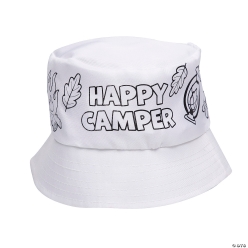 Colour Your Own Happy Camper Bucket Hats - 12Pk