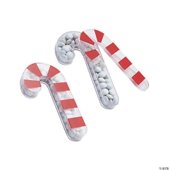 Candy Cane Shaped Favour Containers - 12Pk