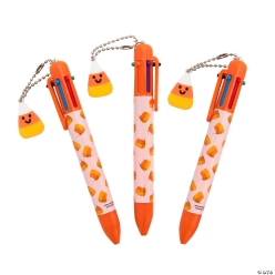 Candy Corn Shuttle Pens with Charm - 12Pk