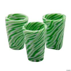 Green & White Candy Edible Shot Glasses-6Pk