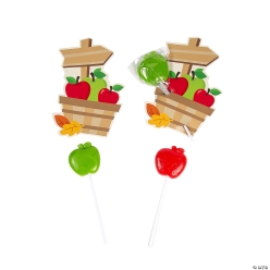Apple Shaped Lollipops with Card Hanout for 24