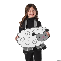 Kids Slip-On Sheep Cardboard Sandwich Board Costume