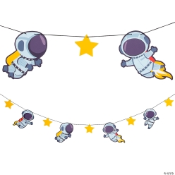 Astronaut & Stars Space 7 Foot Banner