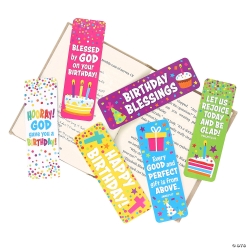 Religious Happy Birthday Cardstock Bookmarks-48Pk
