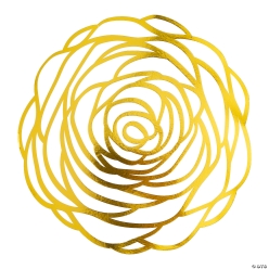 Rose Shaped Gold Foil & Cardstock Chargers-24Pk
