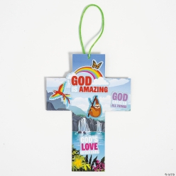 Rainforest VBS Cross Sign Cardstock Craft Kit-12Pk