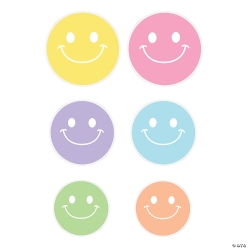 Pastel Smile Face Cardstock Cutouts Set-6Pk