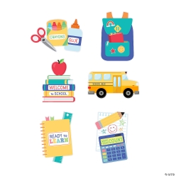 Back-to-School Essentials Cardstock Wall Cutouts-6Pk