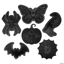 Halloween Eerie Elegance Glitter Cardstock Wall Cutouts-6Pk