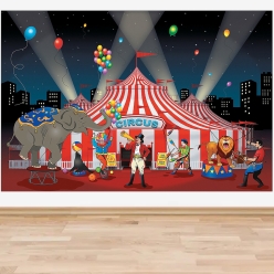Gigantic 9 Foot Carnival Circus Backdrop