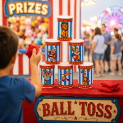 Carnival Cans & Bean Bags Toss Game