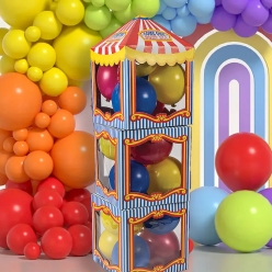 Carnival Balloon Boxes w/Balloons - 51pc