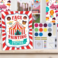 50% OFF: Carnival Face Painting Easel Sign w/Paint Kit