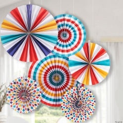 45% OFF: Carnival Jumbo Hanging Fans - 6Pk