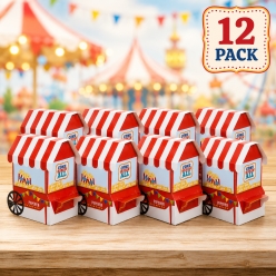 Carnival Popcorn Stand Favour Boxes - 12 PK