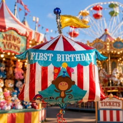 Carnival 1st Birthday Supershape Foil Balloon