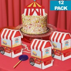 Carnival Popcorn Stand Favour Boxes - 12 PK