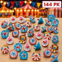 Bulk Carnival Spinning Tops – 144 Pack