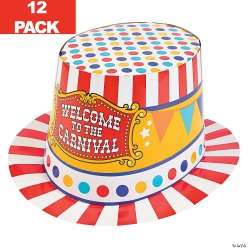 Carnival Deluxe Top Hats - 12 PACK